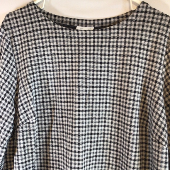 J. Jill 2X Ponte Check Tunic Top • Stretch Knit • Minimalist Classic Workwear - Picture 3 of 8